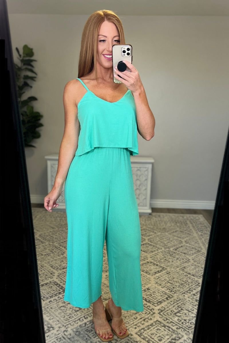 Ribbed Double Layer Jumpsuit in Mint – Gina Marie's Brown Street Boutique
