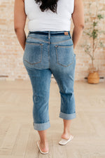 Laura Mid Rise Cuffed Skinny Capri Jeans