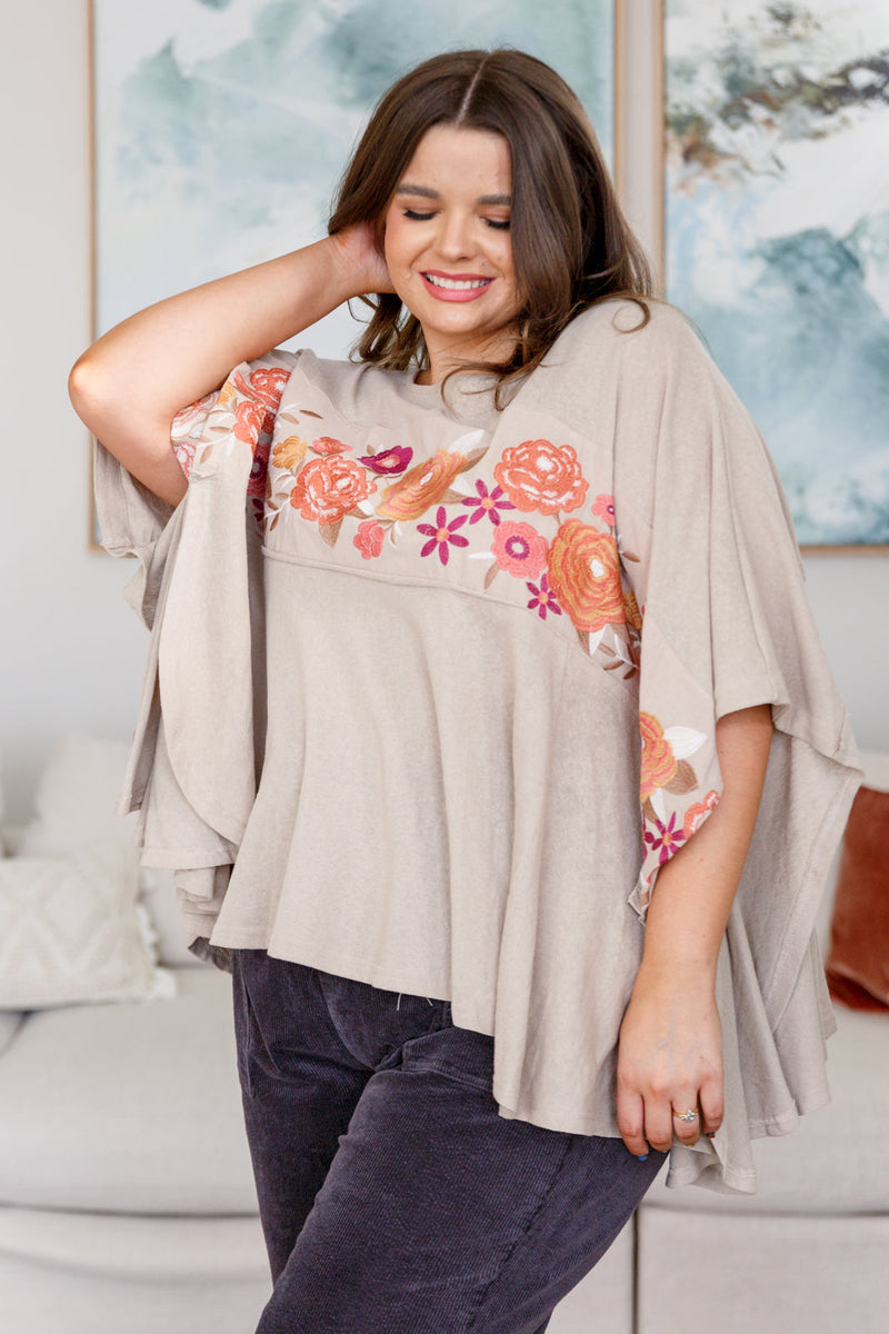 Isabel Embroidered Tunic in Mocha
