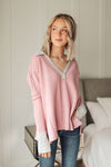 Mia Waffle Knit Long Sleeve In Pink