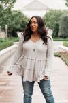 Nicely Done Tiered Top in Gray